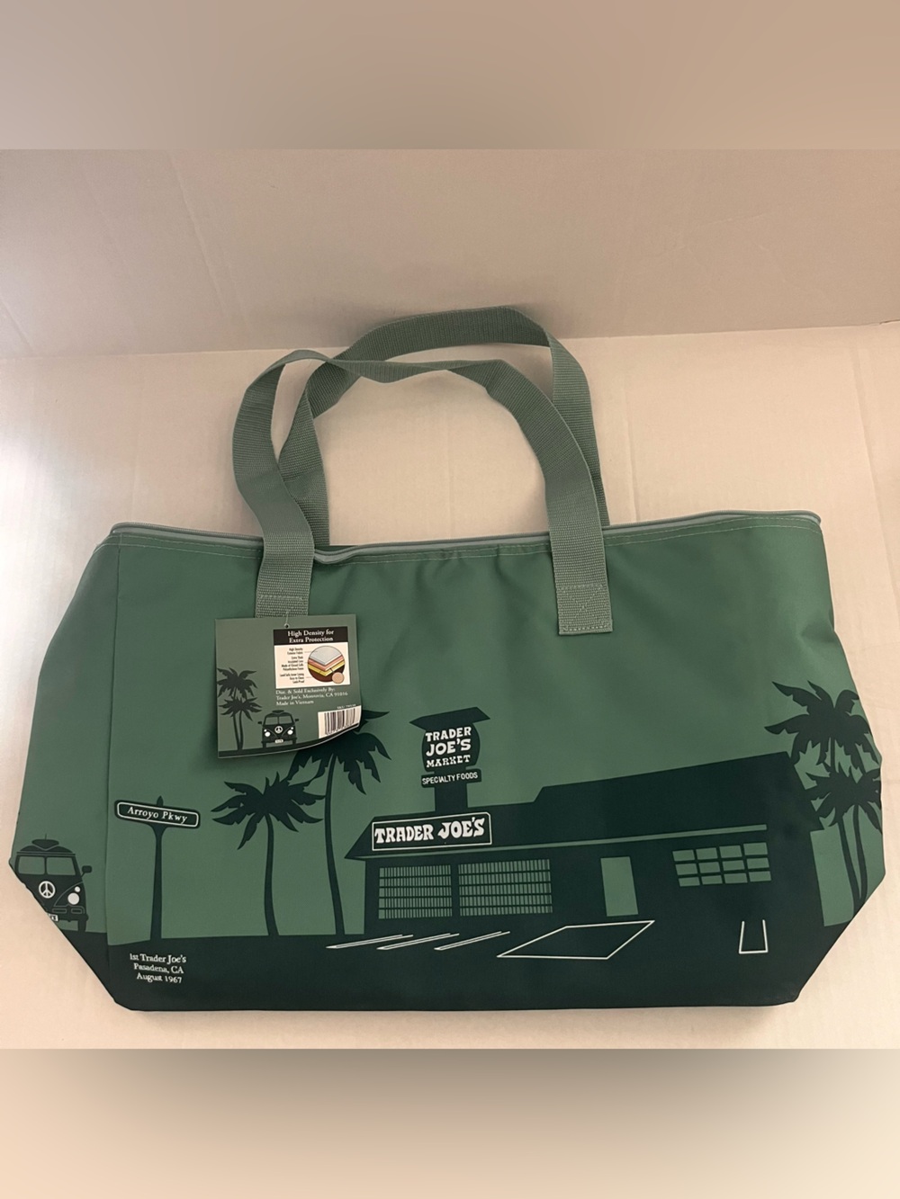 New large Trader Joe's Mini Purple Insulated Bag Dusty Blue